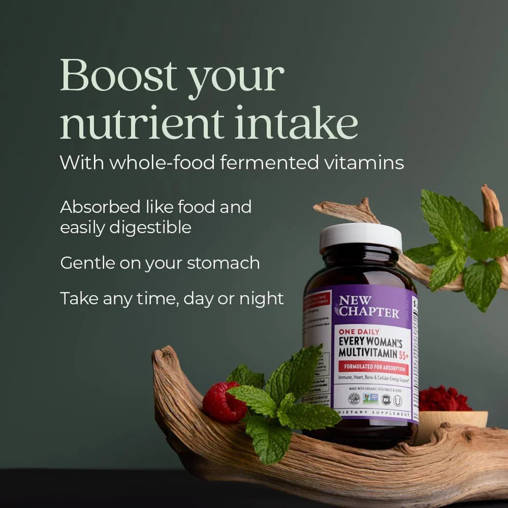 New Chapter Women’s Multivitamin 50 Plus – One Daily 55+ | Heart, Immune & Energy Support – 72 Tablets