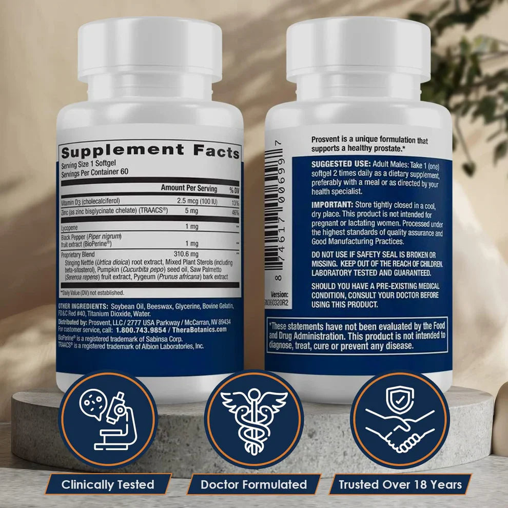 Men’s Prostate Support Supplement with Saw Palmetto, Vitamin D & Zinc – 60 Capsules