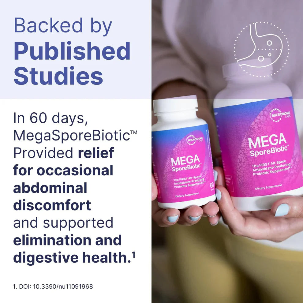 MegaSporeBiotic Probiotics – Spore-Based Digestive Support for Women & Men (60 Capsules)