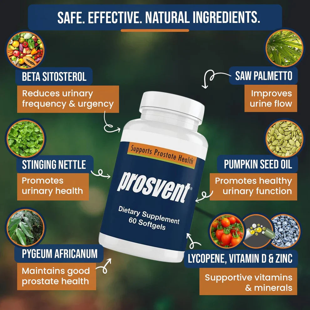 Men’s Prostate Support Supplement with Saw Palmetto, Vitamin D & Zinc – 60 Capsules