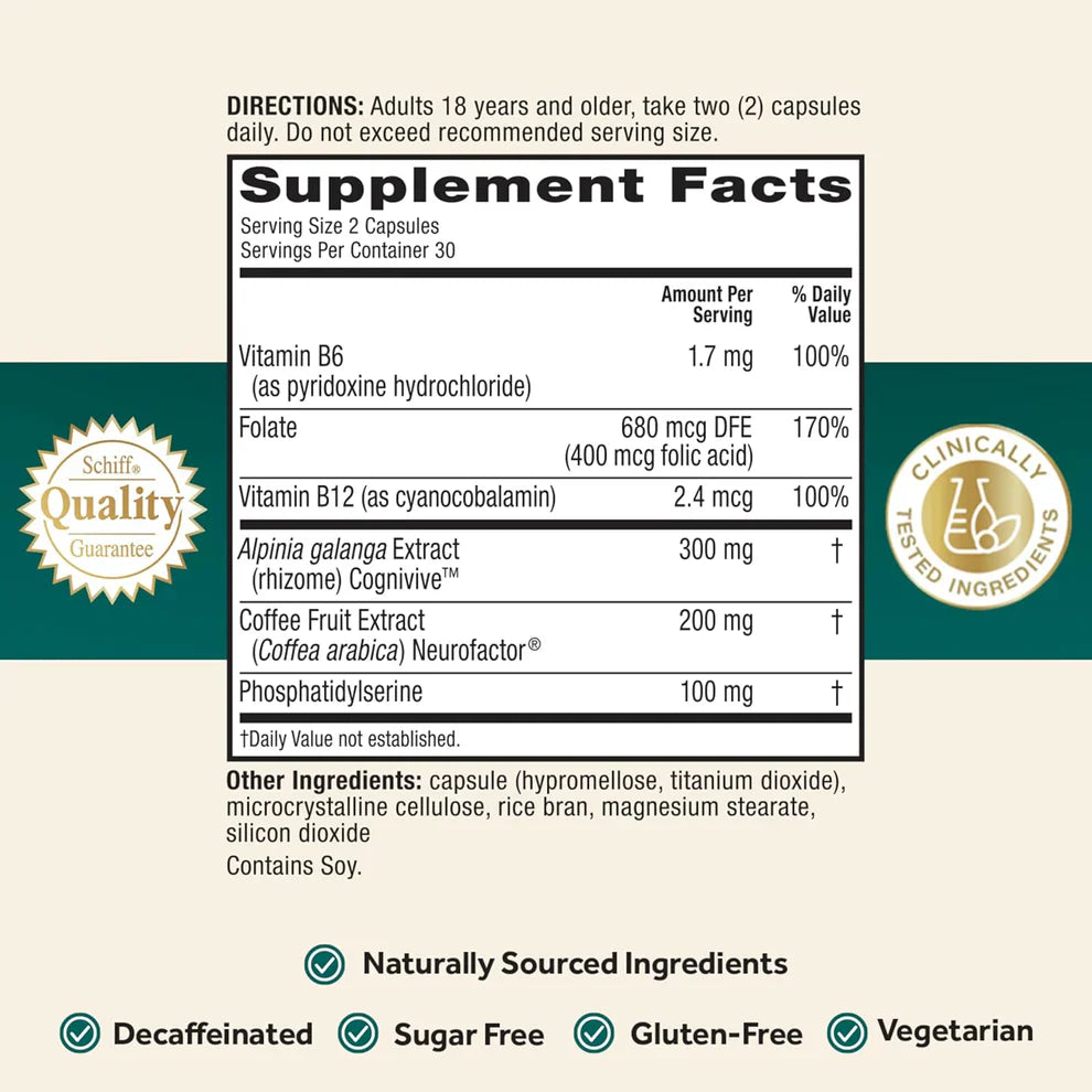 Neuriva Ultra Decaffeinated Brain Supplement – Memory, Focus & Mental Alertness Support (60 Capsules)