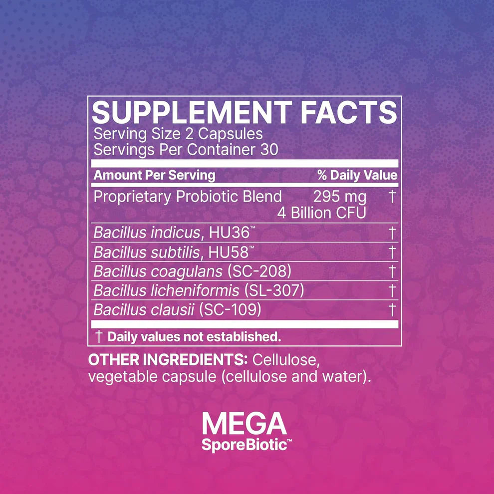 MegaSporeBiotic Probiotics – Spore-Based Digestive Support for Women & Men (60 Capsules)