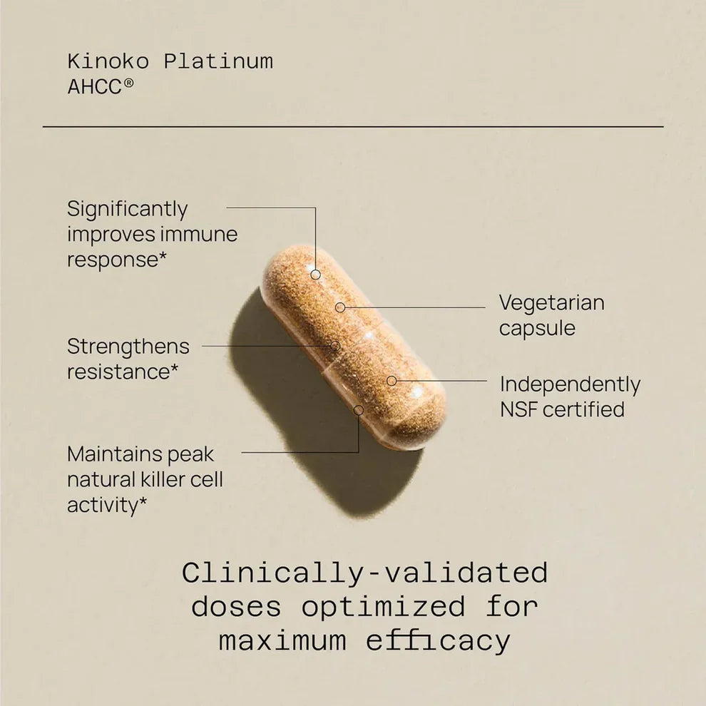 Quality of Life Premium Kinoko Platinum AHCC Herbal Supplement 60 Vegicaps