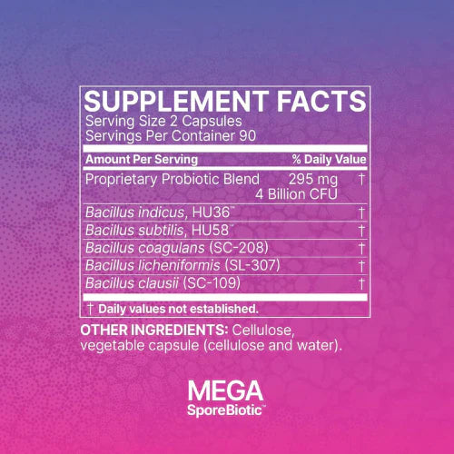 MegaSporeBiotic® by Microbiome Labs – Spore-Based Probiotics for Gut & Immune Health – 180 Capsules