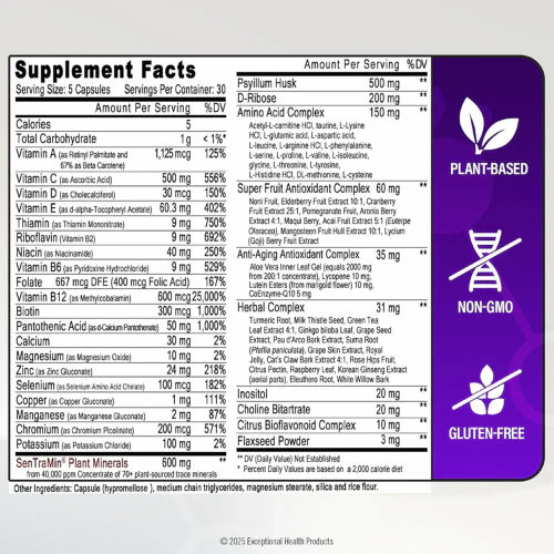 Immuno 150 – Immune Support with 150 Nutrients, 70 Plant Minerals & 13 Vitamins – 150 Veggie Capsules