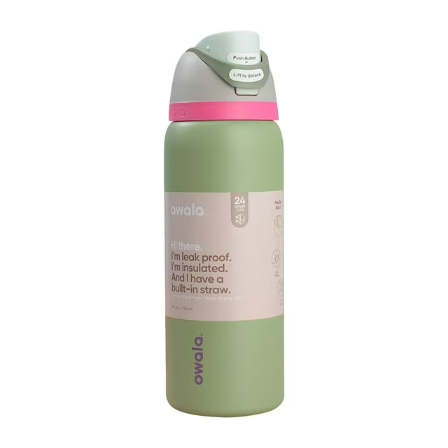 Owala FreeSip Insulated Stainless Steel Water Bottle with Straw for Sports, Travel, and School BPA-Free Sports Water Bottle, 32 oz, Avocado
