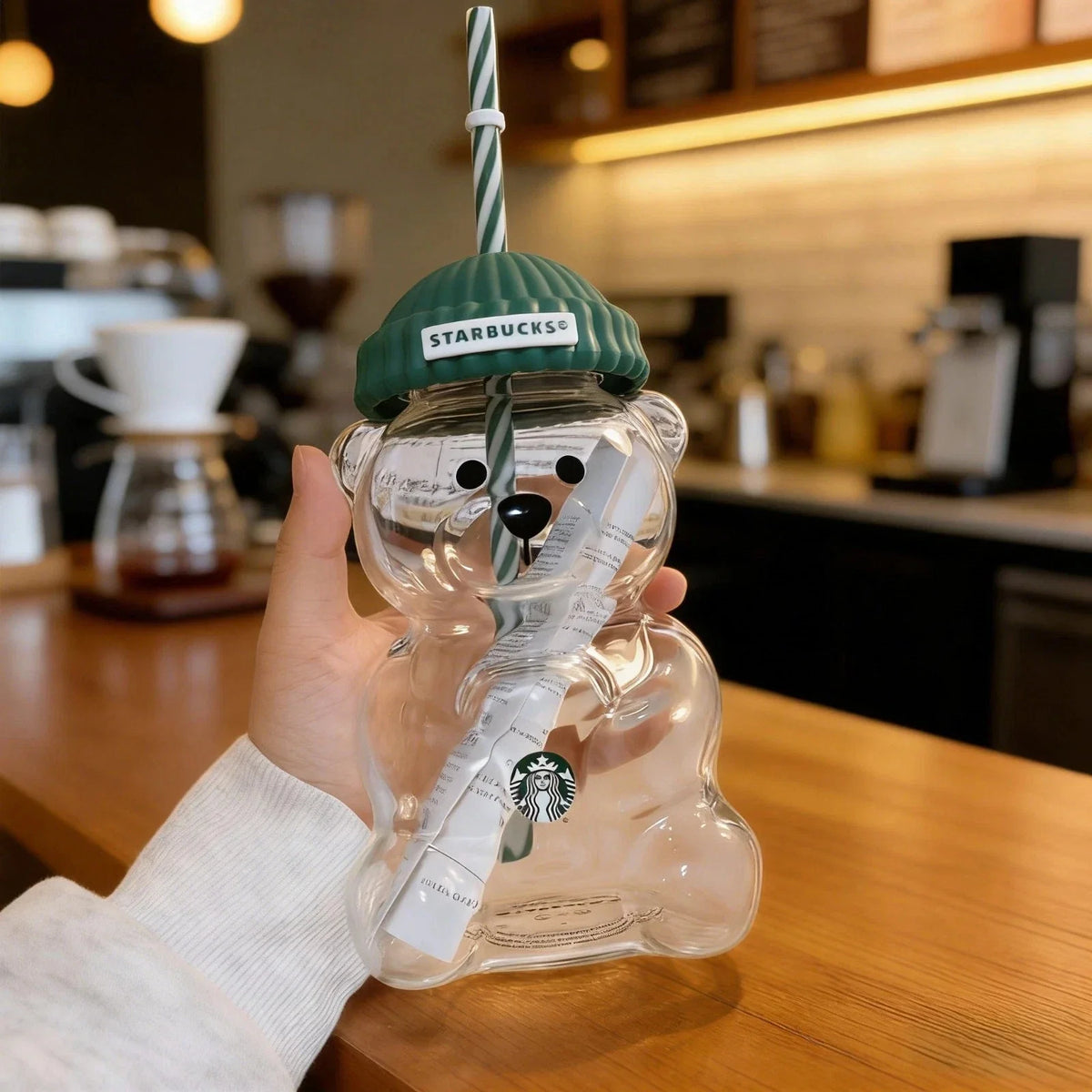Starbucks Bearista Limited Edition Bear Glass Cold Cup