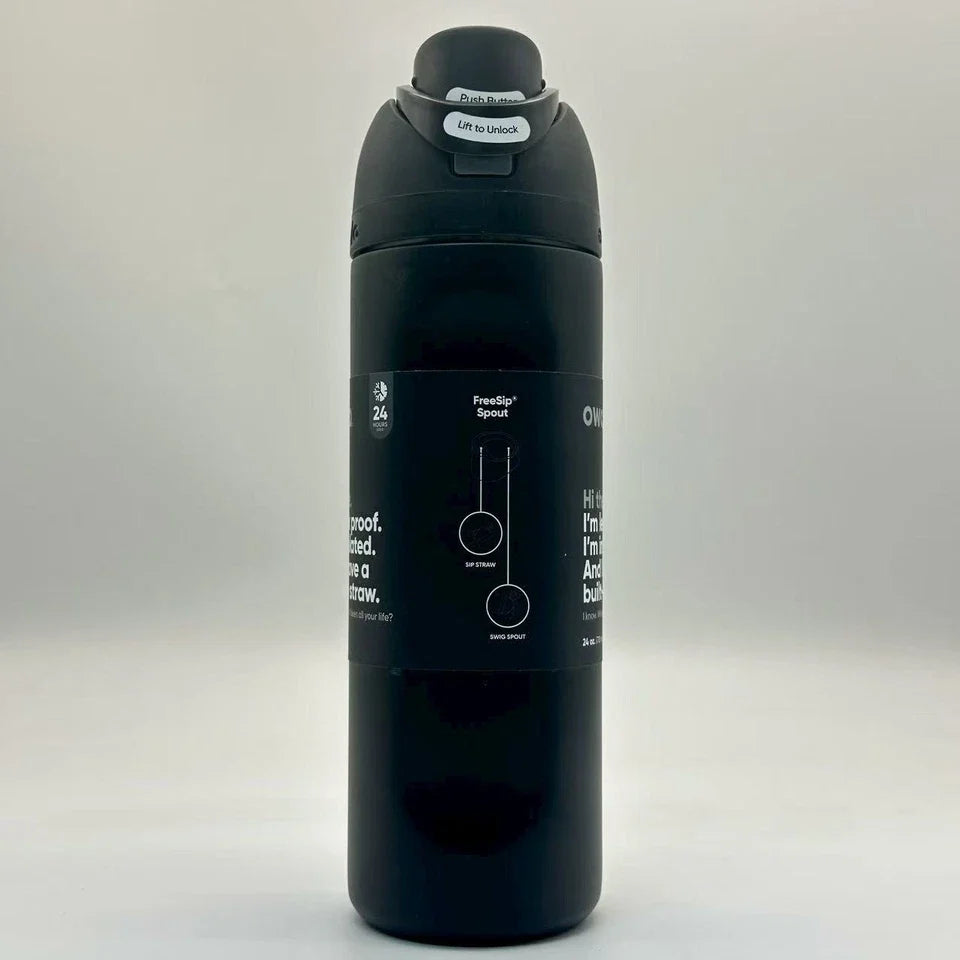 Owala FreeSip 24oz Stainless Steel Water Bottle Very Very Dark Top Quality
